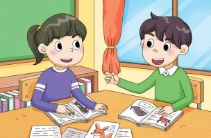 동물도감을 보며 이야기하는 아이들