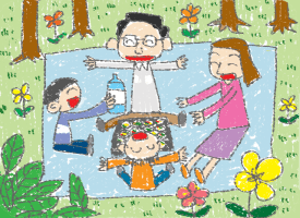 소풍 간 가족 그림